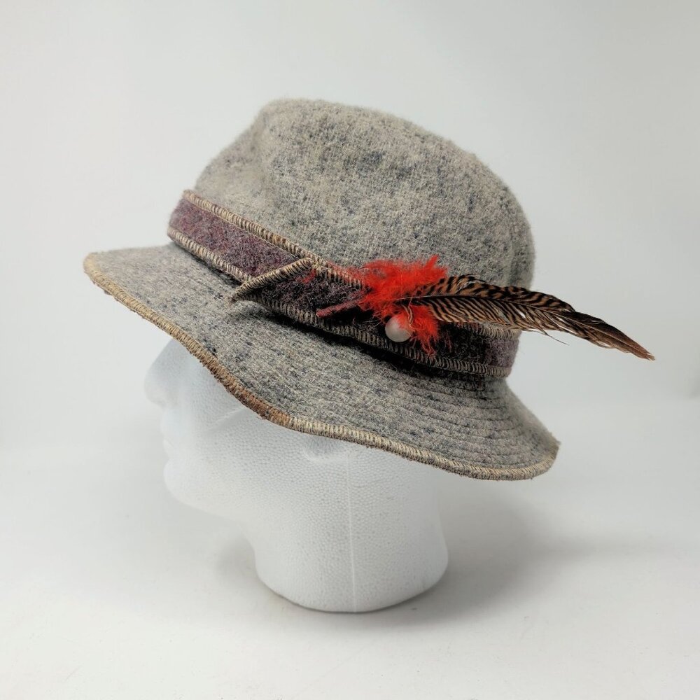 Vintage Betmar Hat Fedora Knit Feather